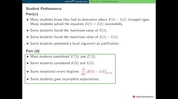 2019 AP Calculus AB1/BC1 Scoring and Common Errors