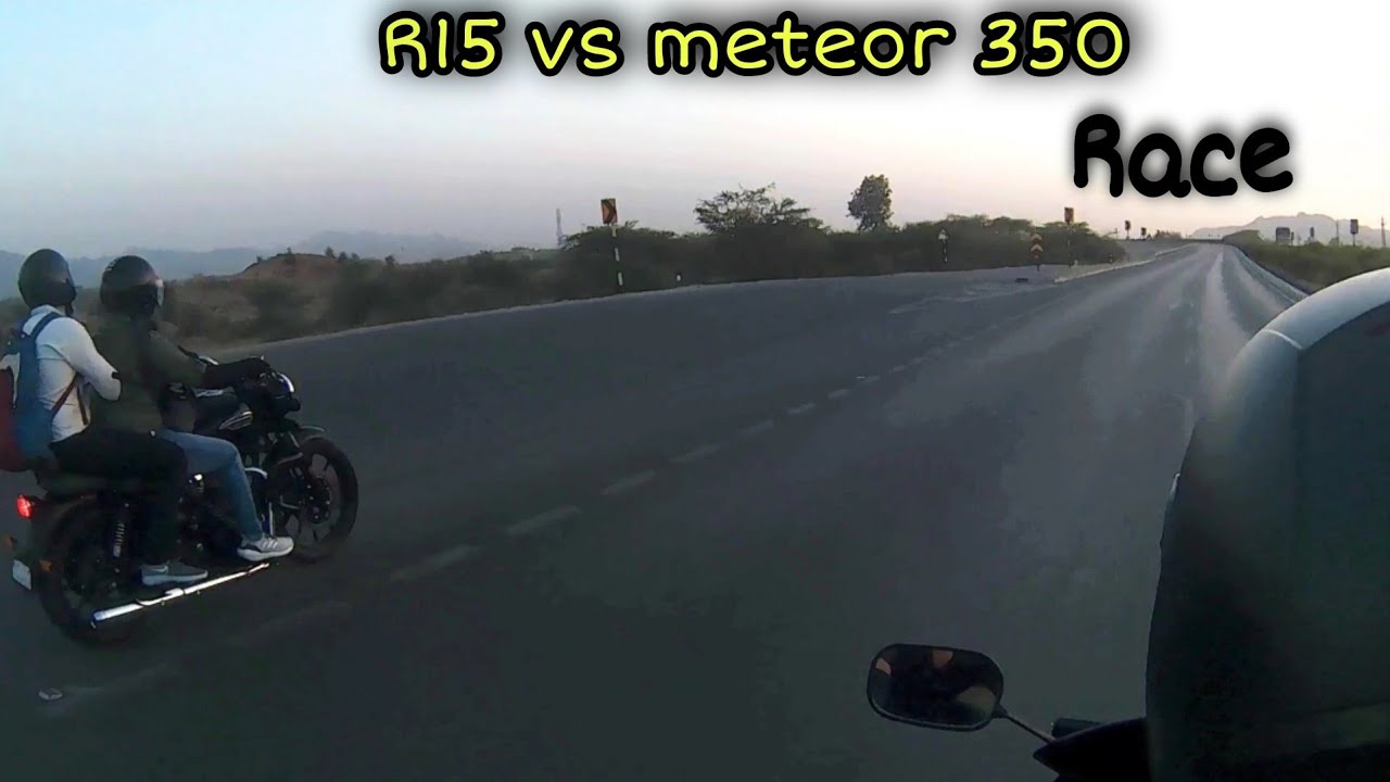 Royal Enfield meteor 350 vs R15 V2 || drag race || bike race