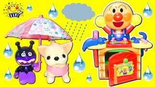 アンパンマン ダンボールの家をトントン大工さんが可愛く変身！海賊船のマストも修理★ねんどでサプライズおもちゃ