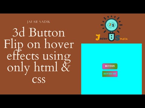 3d Button Flip on hover effects using only html & css