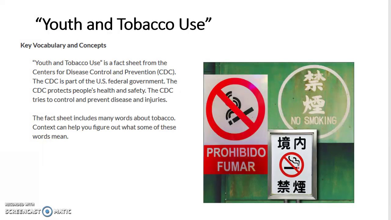 Youth and Tobacco Use CDC YouTube