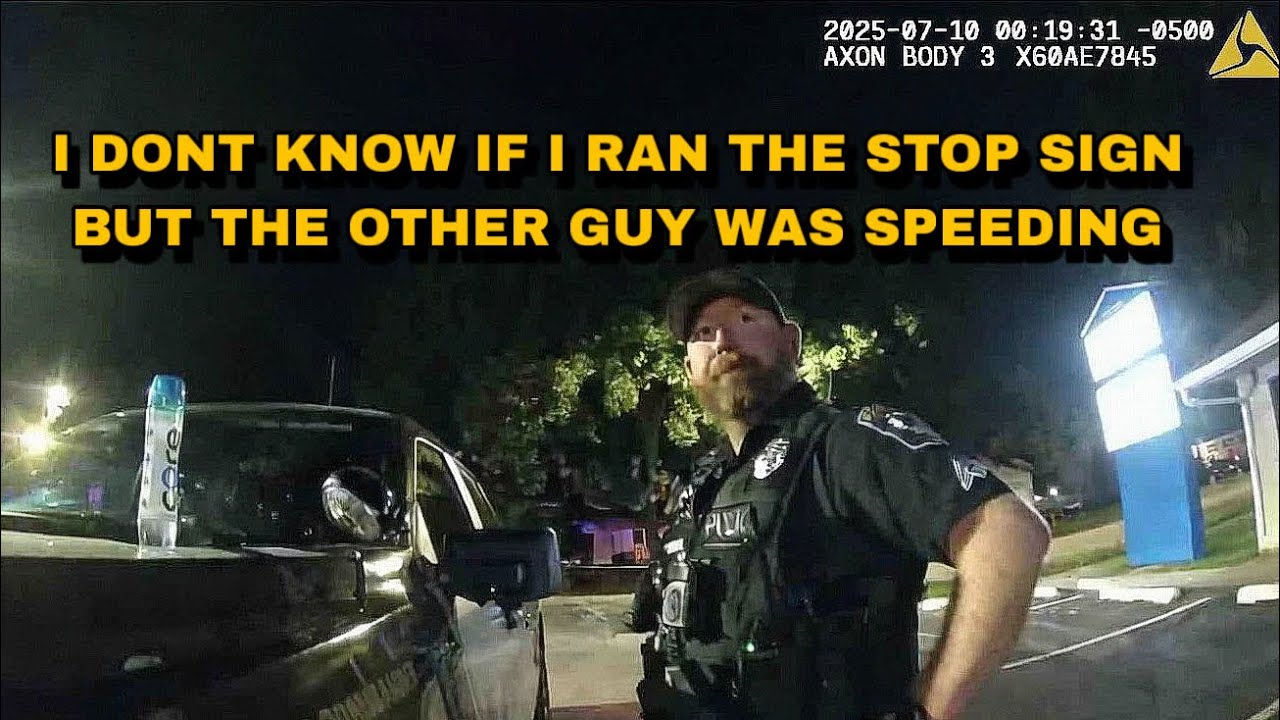 Cop Runs A Stop Sign Then Blames The Crash On The Guy He Hit