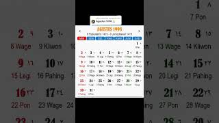 kalender jadul Agustus tahun 1998 kalender jadul Agustus tahun 1998