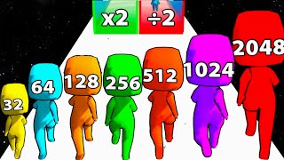 2048 Merge Run vs Slice lt All - Gameplay Android, iOS (ASMR Slicing, new update) screenshot 1