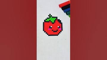 💚❤ Easy Pixel Art 🍅❤ | #shorts #youtubeshorts #art #pixelart #shortsfeed #satisfying #aesthetic
