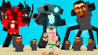 Monster School : SKIBIDI TOILET & TITAN CLOCKMAN & SPEAKERMAN RUN CHALLENGE - Minecraft Animation