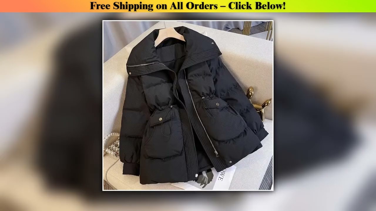 Winter Short Stand Collar Thicken Bread Jacket Puffer Ottwear Women's Jacket Drawstring