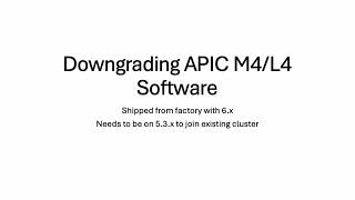 APIC M4/L4 Downgrade Walkthrough