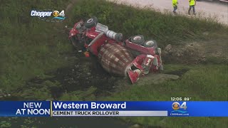 Driver Killed In Cement Truck Rollover