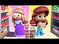 RAPUNZEL makes a big mess at the SUPERMARKET! - Kids Learn Responsibility  | Increditales | Cartoons