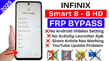 Infinix Smart 8 | 8 HD Google/Frp Bypass Without Pc | Android Hidden Setting App Not Working 2025