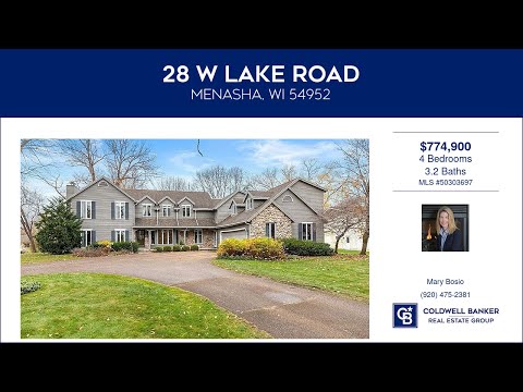 28 W LAKE Road, Menasha, WI home video tour