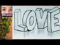 How To Write Love In 3D ❣️❣️#art#drawing#ytvideo#viral#trending