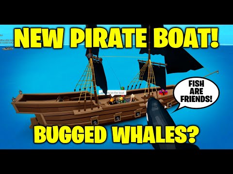 New Pirate Boat Bugged Whales Sharks Fishing Simulator Roblox Youtube - o where o where can reds boat beroblox pirate simulator