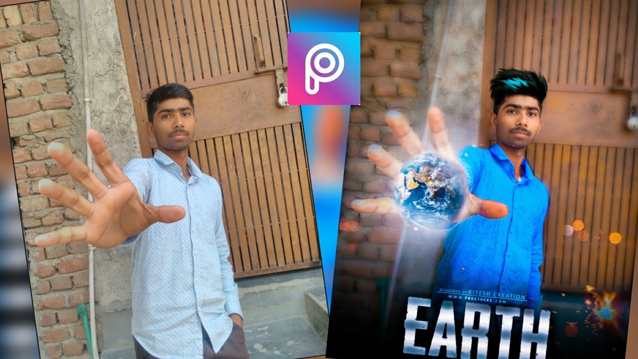Viral Editing. Earth on Hand Visual Editing. PicsArt Earth Manipulation ...