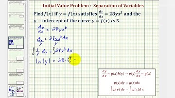 Ex 1: Initial Value Problem Using Separation of Variables Involving Natural Logarithm