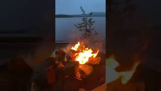 Треск огня на берегу озера #asmr #sweden🇸🇪