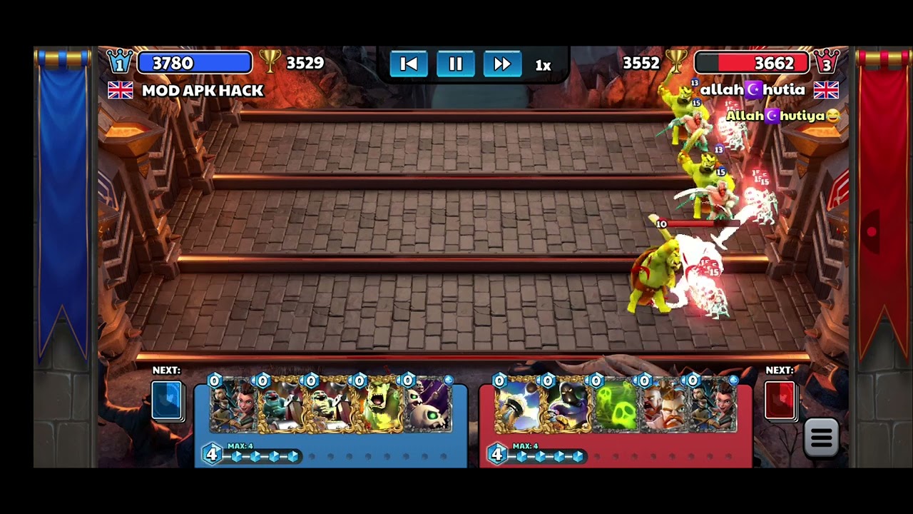 CASTLE CRUSH VS HACKER BATTLE MOD APK 2025 NO MANA 100% WORKING