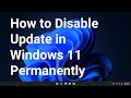 How to disable update in windows 11 permanently