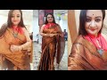 How to drape linen silk saree for evening party i chubby girl look stylish confident  slim in saree