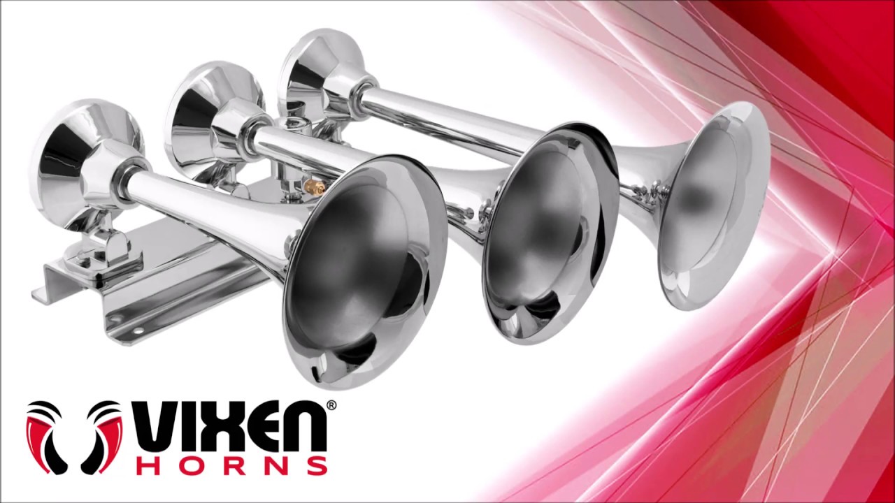 Vixen Horns Triple Trumpet Heavy Duty Train Air Horn (Chrome Plated) for Truck/Car VXH3418C