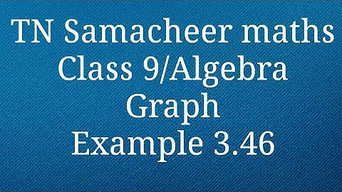 Example 3.46 Class 9 Graph Algebra TamilnaduSamacheer maths Nithyaganesh Maths