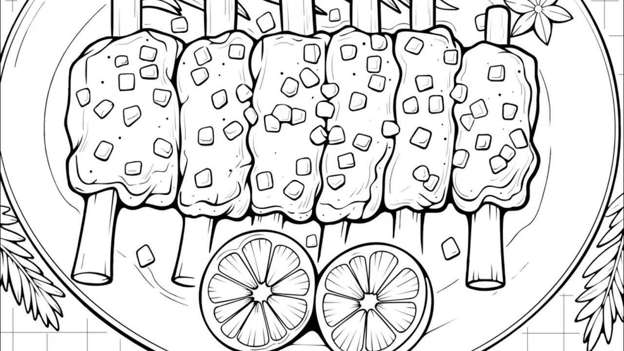 A Feast of Colors: BBQ Skewers & Citrus Delight Zen Color by Number App 