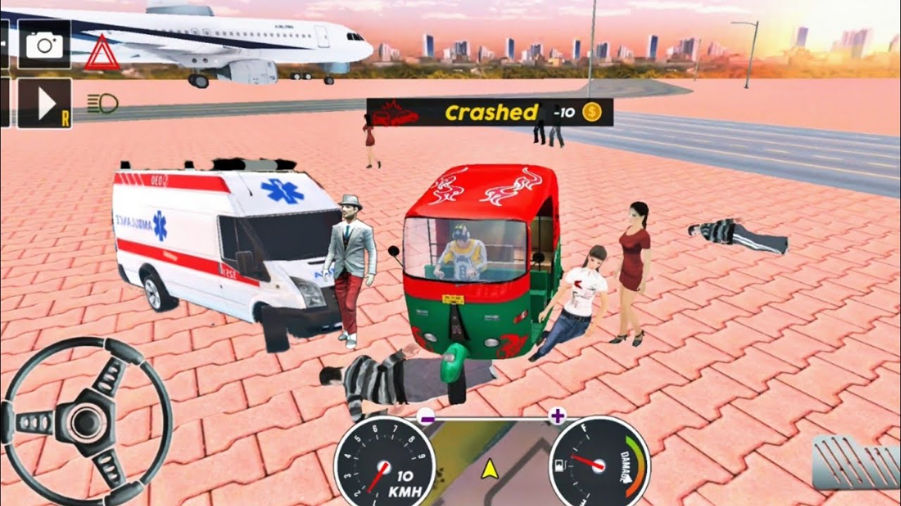Tuk Tuk auto Rickshaw driving Simulator🛺👮‍♂️-City auto rickshaw simulator!auto rickshaw 3d wheels