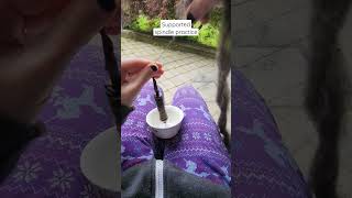 Practicing supported spindle spinning #handspinner #handspunyarn
