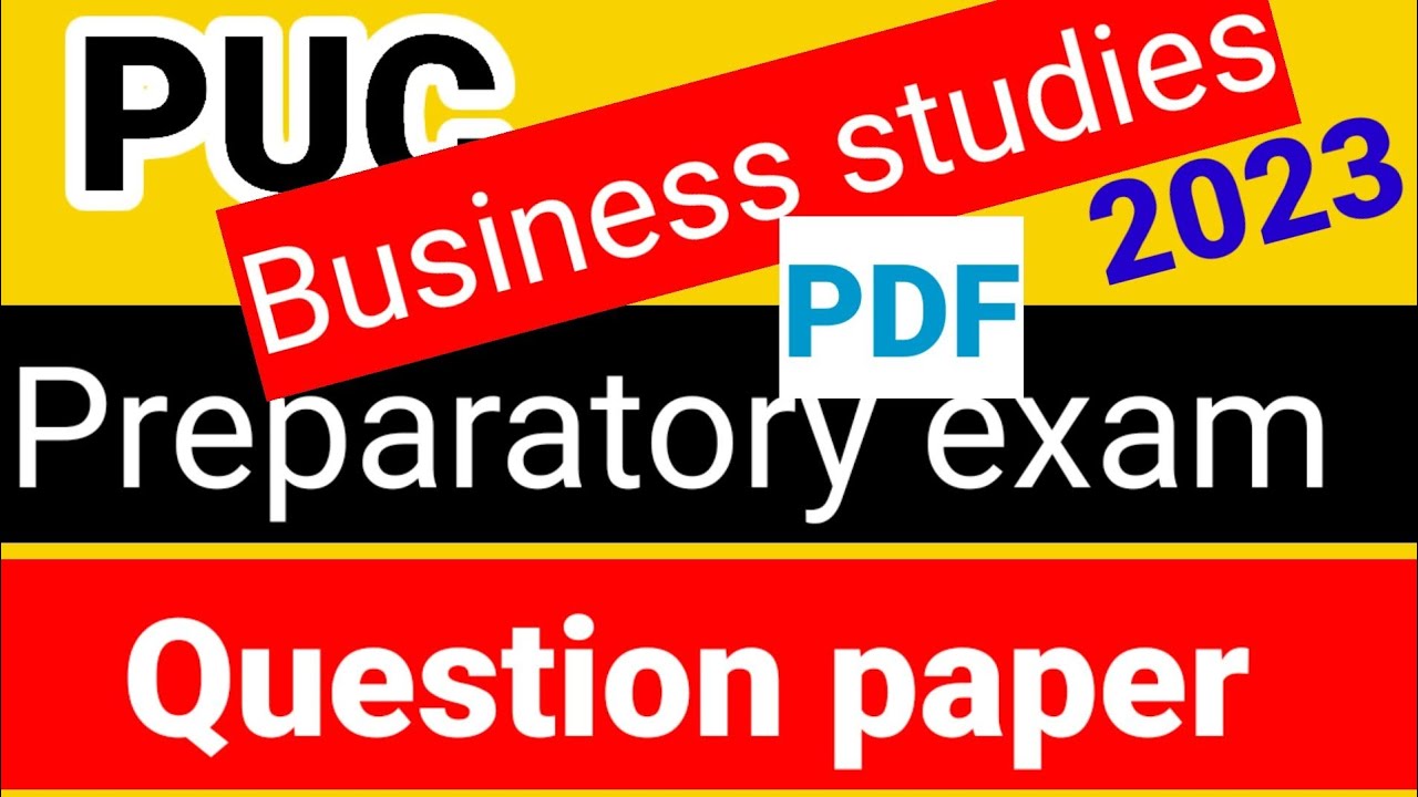 2puc Business studies kannada medium preparatory exam question paper ...
