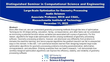 Distinguished Seminar in Computational Science and Engineering: Justin Solomon, 12/11/2025