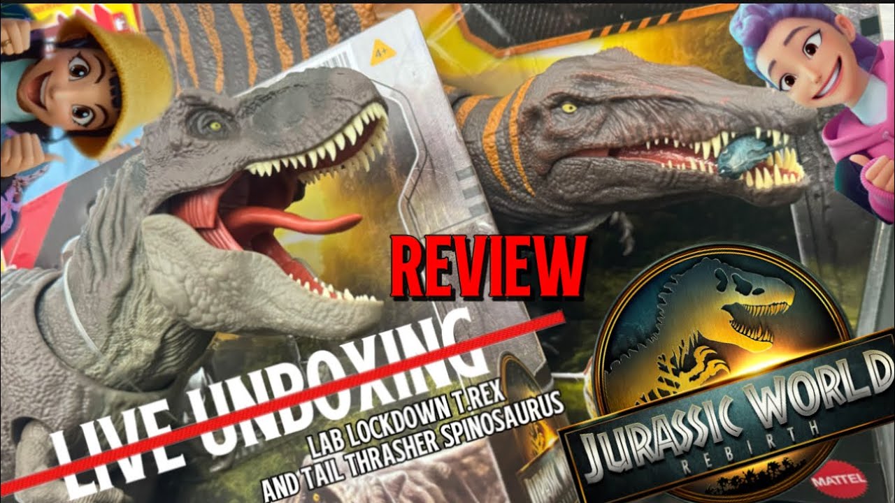 JURASSIC WORLD REBIRTH LAB LOCKDOWN T.REX AND TAIL THRASHER