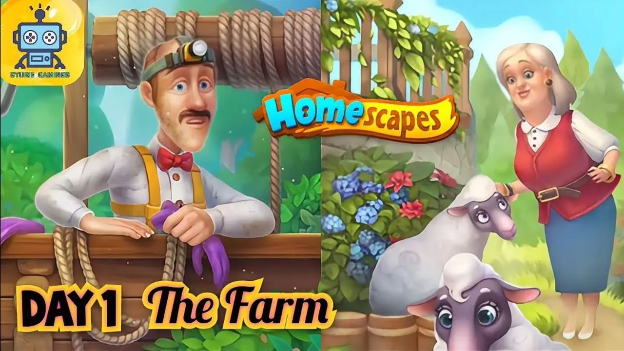 Homescapes Story: Day 1 - The Farm - The Lake House - 2nd House