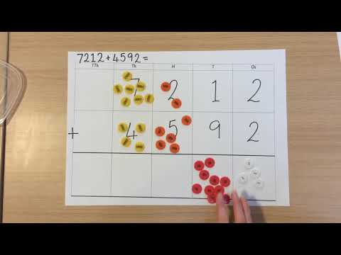 Column addition - Place Value Counters - 4 digits