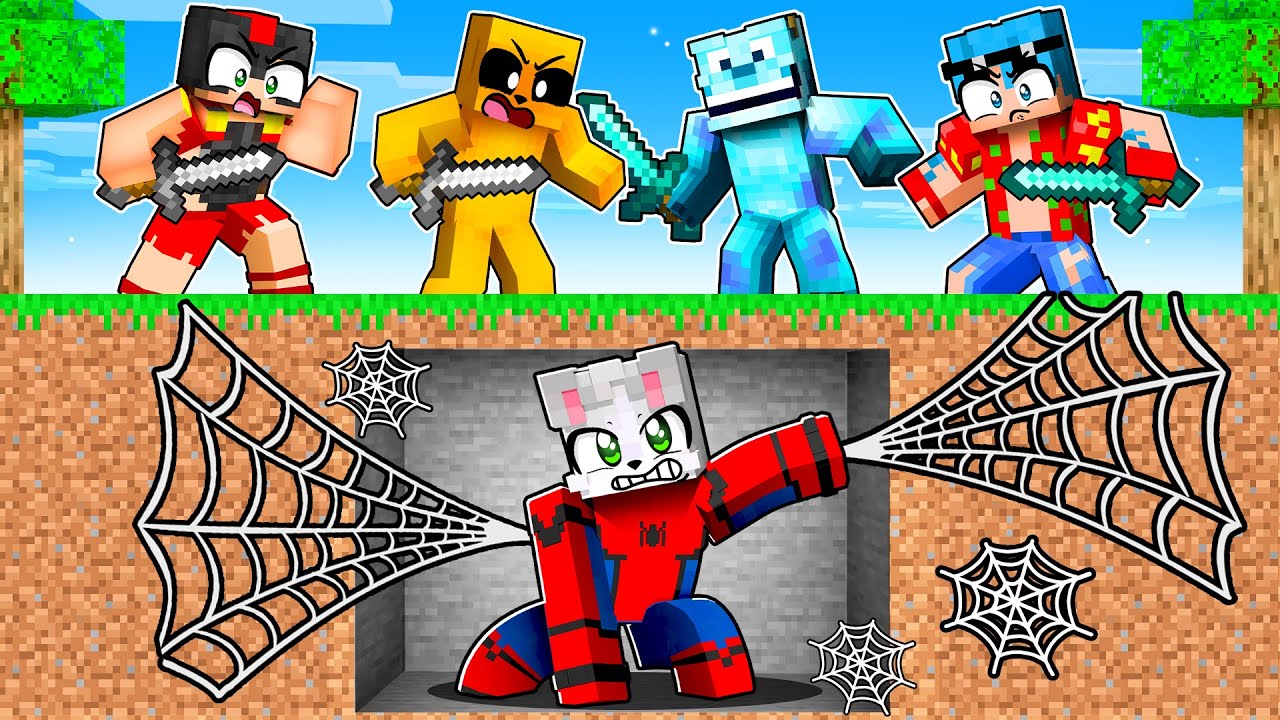 MINECRAFT: SPIDERMAN vs 4 ASESINOS 🔴🕷️
