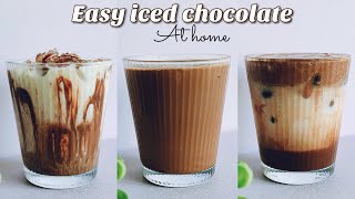 Easy iced chocolate recipe at home with cocoa powder