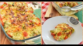 كراتان الخضر بالدجاج وجبة متكاملة اقتصادية وسريعة التحضير?gratin de légumes et poulet