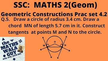 Geometric Constructions Std 10 SSC, Maharashtra Board ,Practice set 4.2  Q5.