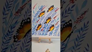 Day 27 , Beautiful Butterfly Garden with Fan Brush | Easy Acrylic Painting for Beginners