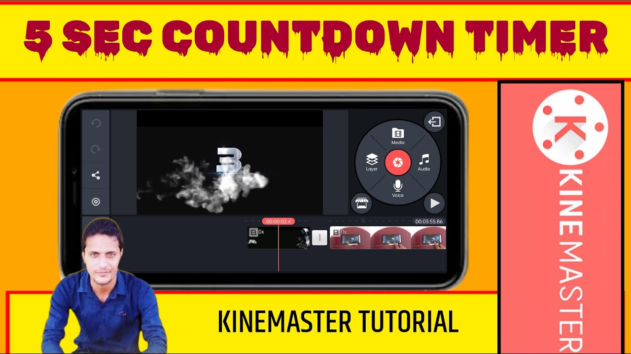 Countdown Timer 5 Sec With Sound Effect - KineMaster Vidio Editing Tutorial