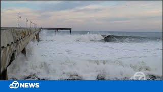 Videos show flooding, damage after tsunami waves hit San Francisco Bay Area
