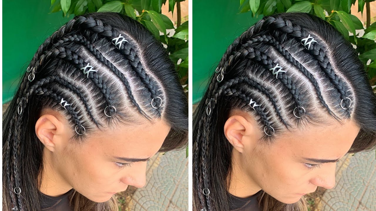APRENDA COMO FAZER TRANÇA NAGÔ DESENHADA NA LATERAL, hair braids - YouTube