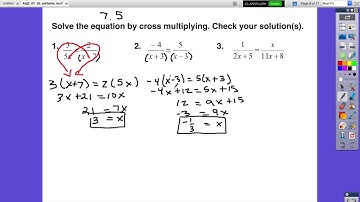 Alg2 7.5 Solving Rational Equations