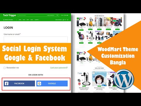 Social Login Google & Facebook System In Woodmart Theme | WordPress Social Login Bangla Tutorial