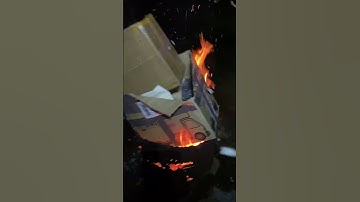 Fuelling Up The Fire With Boxes 🔥📦 #fire #bonfire #incinerator #fireworks #shorts #shortvideo