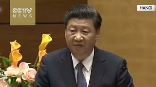 President Xi Jinping delivers speech at Vietnamese parliament