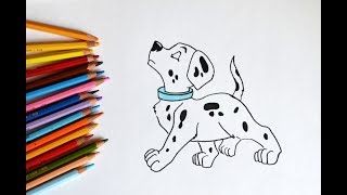 Drawing: 101 Dalmatians. How to draw a Dalmatian. Как нарисовать далматинца Drawing: 101 Dalmatians. How to draw a Dalmatian. Как нарисовать далматинца