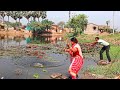 Fishing  village girls  man  have special experience in fishing  fish catching trap