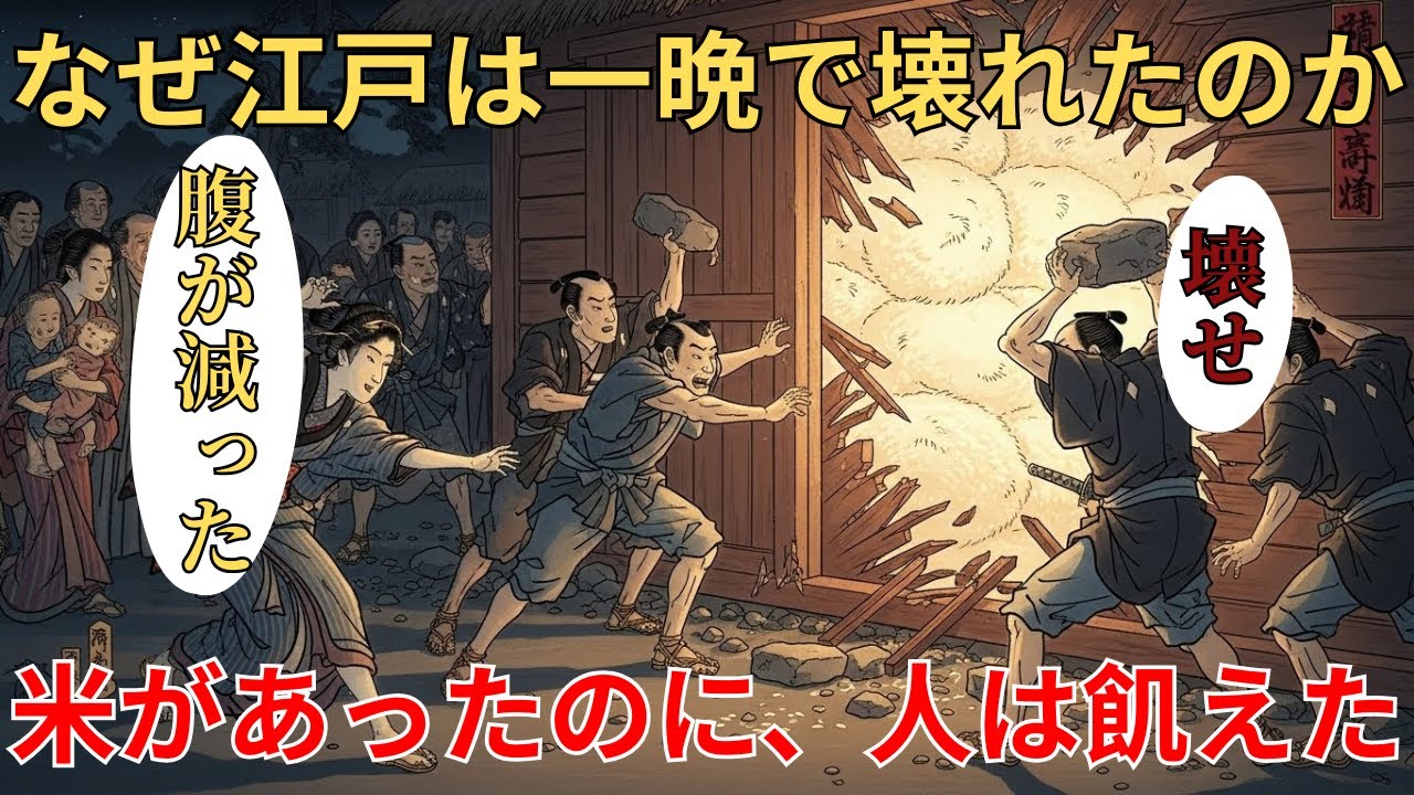 【江戸の路地裏】なぜ江戸の町は、一晩で壊れたのか？剣も命令もなかった「打ちこわし」の真実