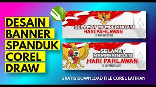 TUTORIAL CARA MEMBUAT DESAIN SPANDUK BANNER HARI PAHLAWAN COREL DRAW